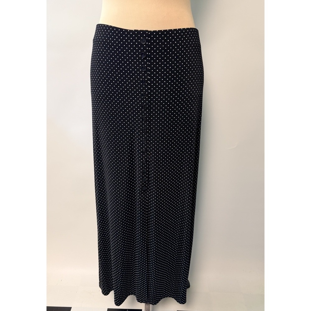 VTG Whimsigoth Maxi Skirt Polka Dot Dark Fairy Iconic 90s Grunge Stretch 2XL 2X